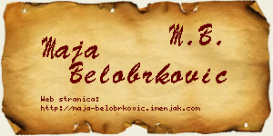 Maja Belobrković vizit kartica